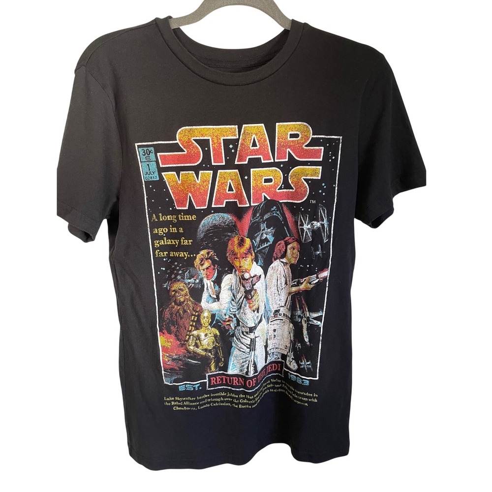 Star Wars Mad Engine Return of the Jedi Comic Graphic T-Shirt Black Mens Medium